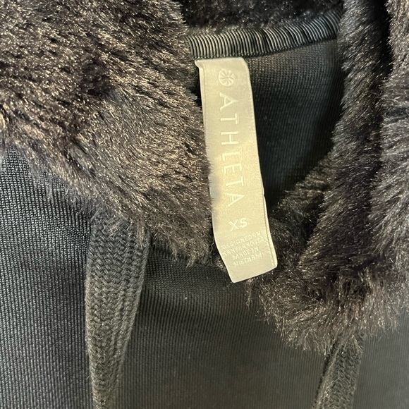 ATHLETA BLACK LONG SLEEVE TRIUMPH LUXE SHINE HOODIE SWEATSHIRT DRESS Sz XS - Picture 13 of 14